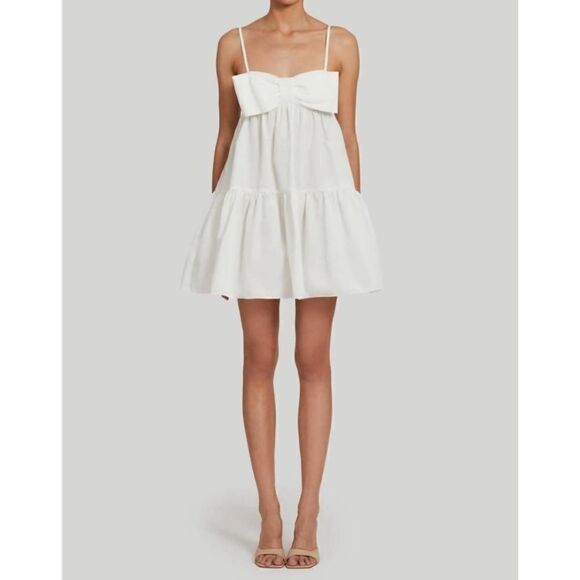 Amanda Uprichard Gianina Mini Green Dress Puff Tank Size S - Picture 7 of 13